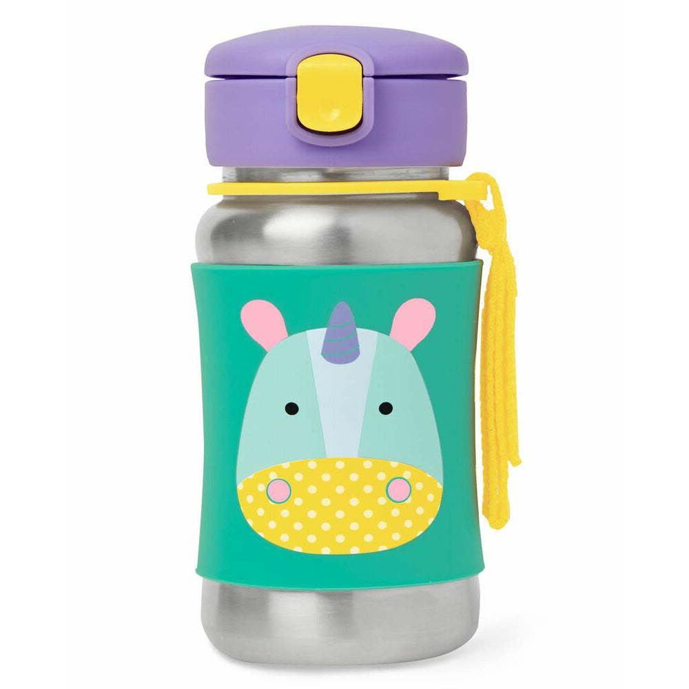 Skip Hop Zoo Unicorn Stainless Steel Straw Bottle Multicolor Age-6 Months & Above