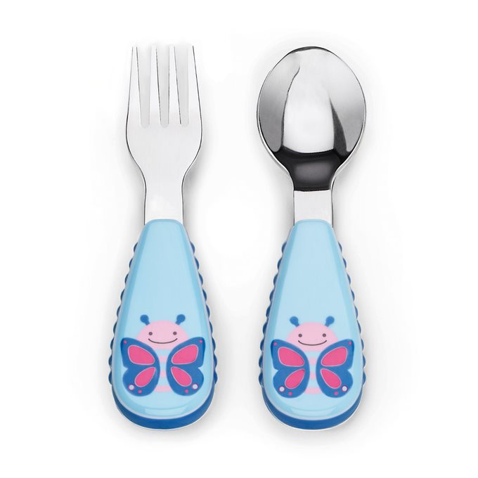 Skip Hop Zootensils Fork & Spoon Butterfly Age-2 Years & Above