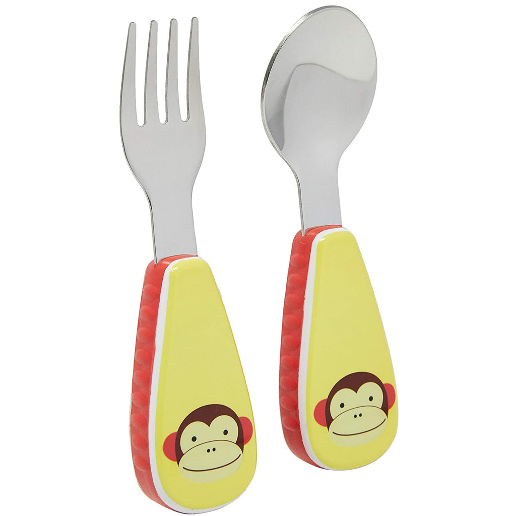 Skip Hop Zootensils Fork & Spoon Monkey Multicolor Age-1 Year & Above