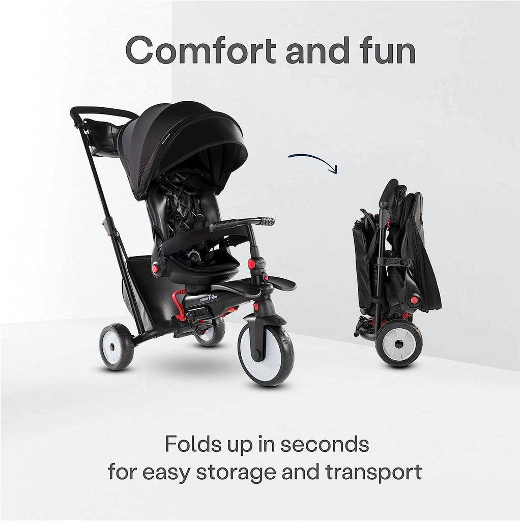 Smartrike STR 7 Urban Folding Baby Tricycle Black Age 6 Months & Above