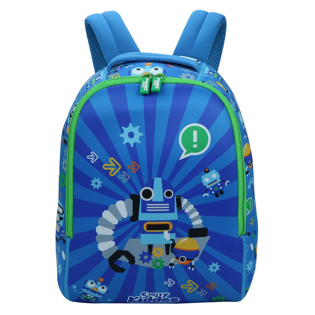 Smily Kiddos Junior Backpack Robot Print Blue - Height 13.7 inches Age 5Y+