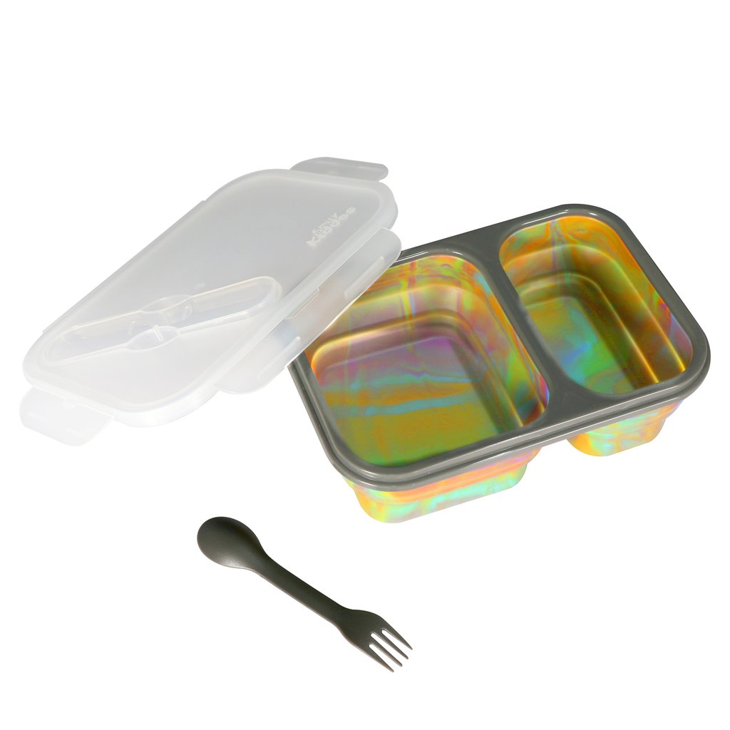 Smily Kiddos Silicone Expandable & Foldable Lunch Box Rainbow Color Age 5Y+