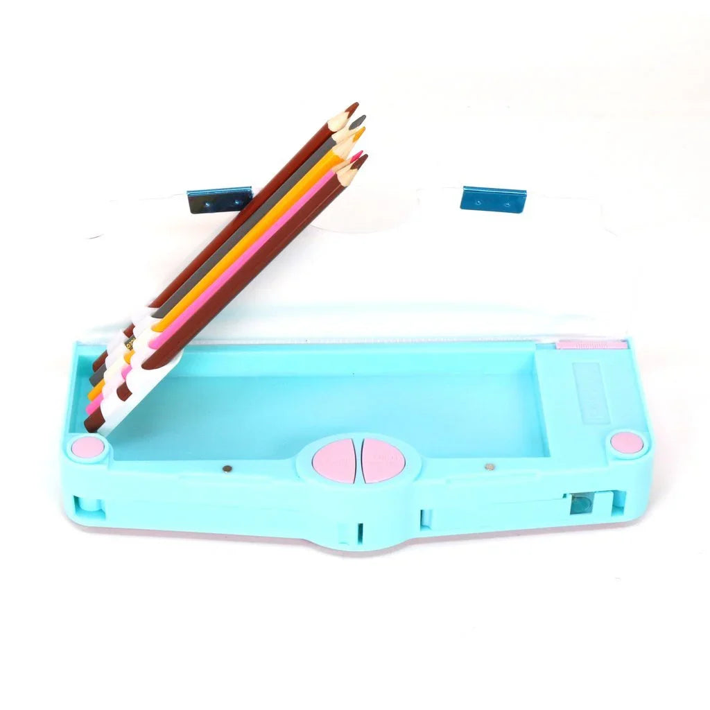Smily Kiddos Multi Functional Pop Out Pencil Box - Star Unicorn Green