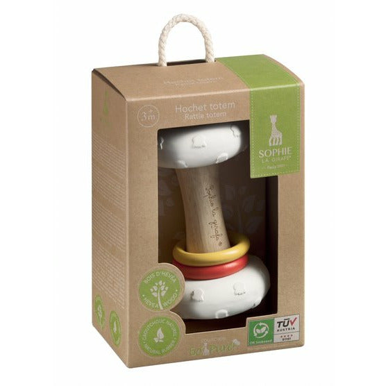 Sophie La Girafe SoPure Wooden And Rubber Rattle Totem Multicolor Age- 3 Months & Above