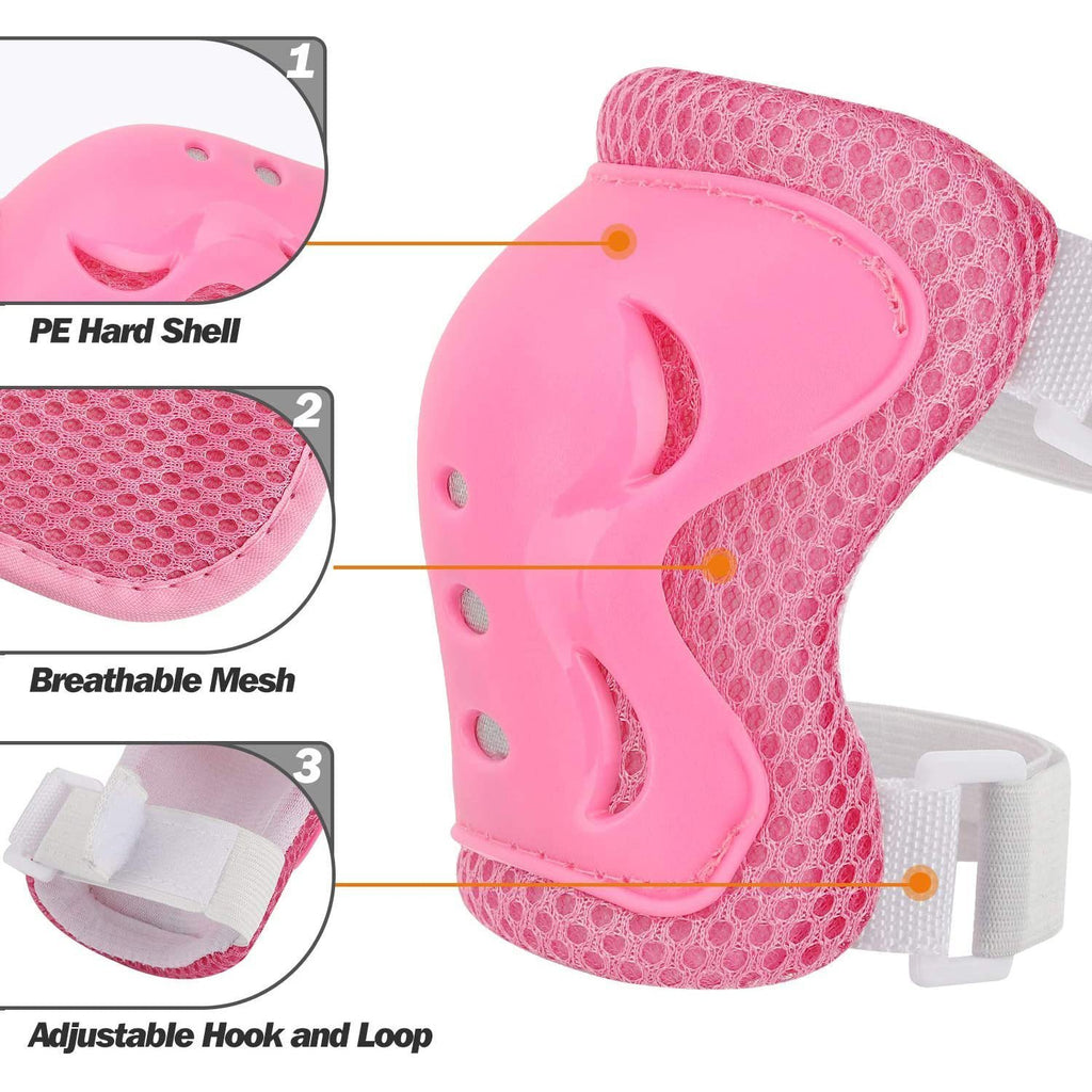 Spartan Knee & Elbow Pads and Wrist Protective Set Pink XS Age 3Y+