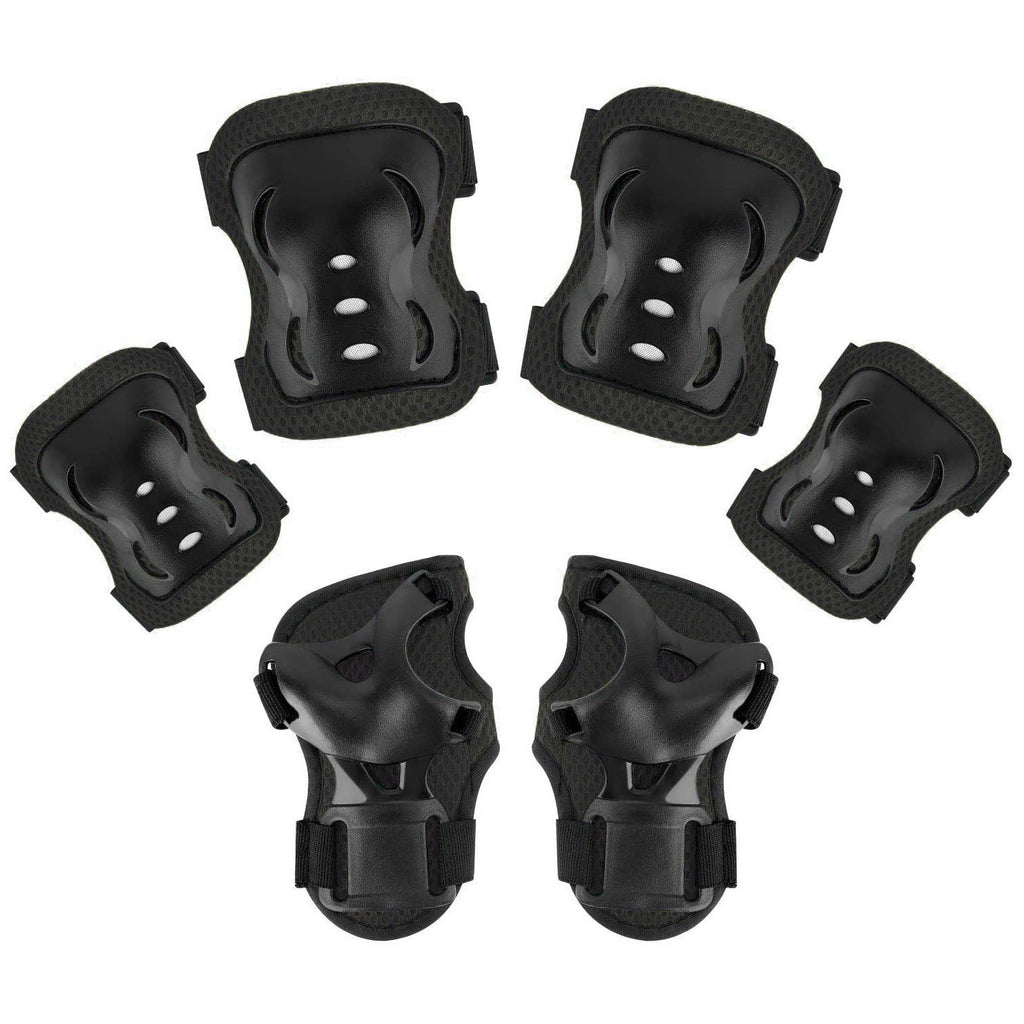 Spartan Knee & Elbow Pads and Wrist Protective Set Black S Age 3Y+