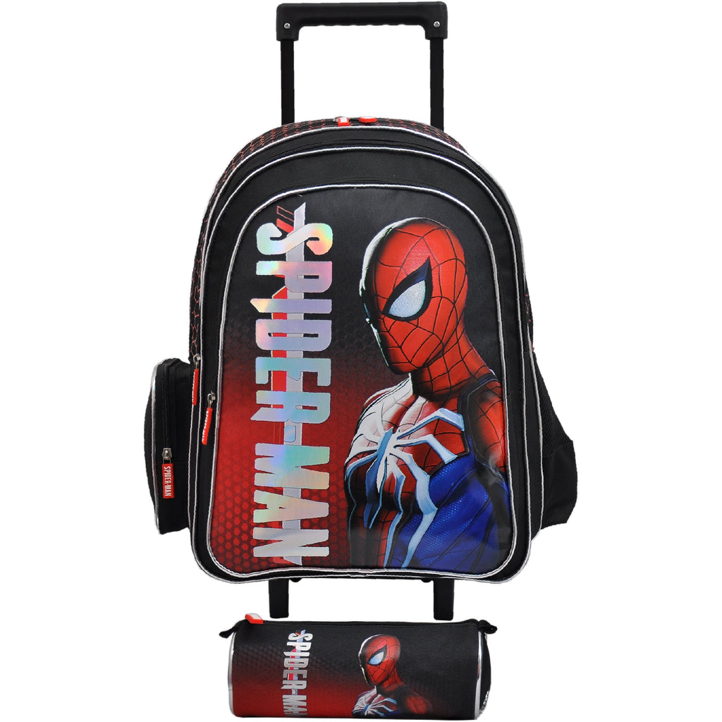Spider-Man Splash Stand By Me Trolley Bag 18-inch & Pencil Case Age-9 Years to 12 Years