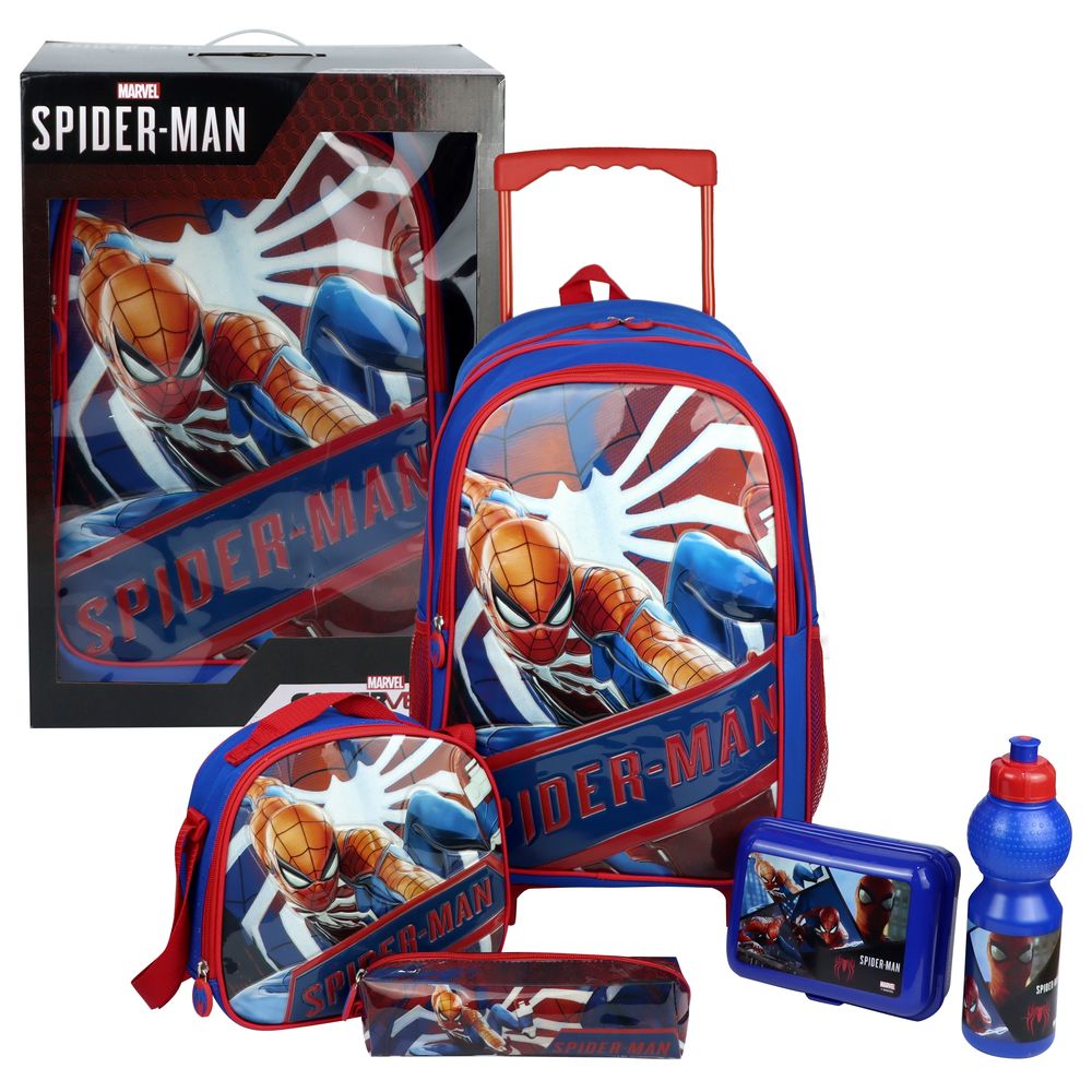Spider-Man Super Chargd 18-Inch Tolley Set 5 In 1 Multicolor Age-3 Years & Above