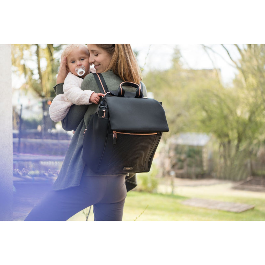 Storksak St. James Diaper Bag Black Scuba Age- Newborn & Above