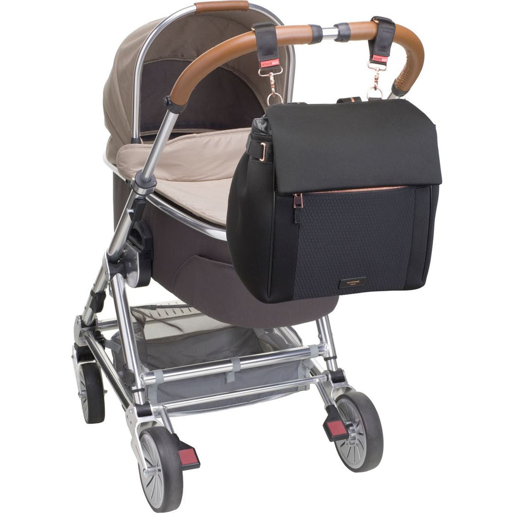 Storksak St. James Diaper Bag Black Scuba Age- Newborn & Above