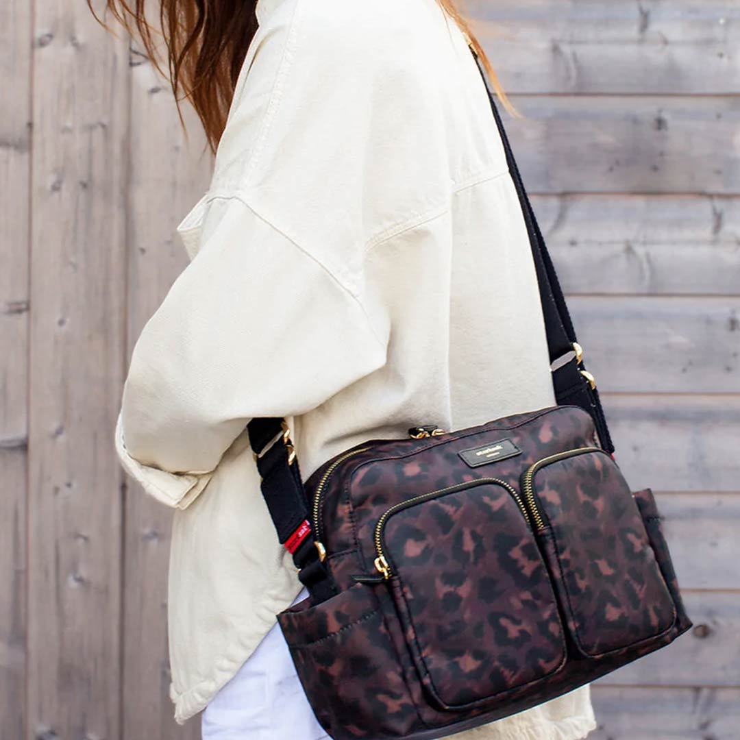 Storksak Stroller Diaper Travel Bag Leopard Peekaboo