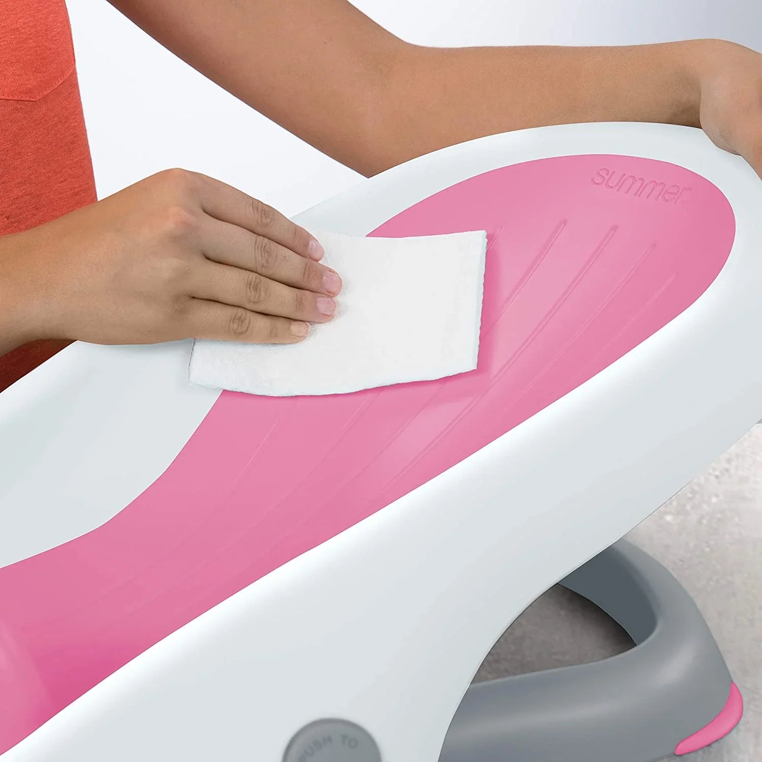 summer infant clean rinse Summer Infant Clean Rinse Grow-With-Me Baby Bather Pink Age-Newborn To 6  Months