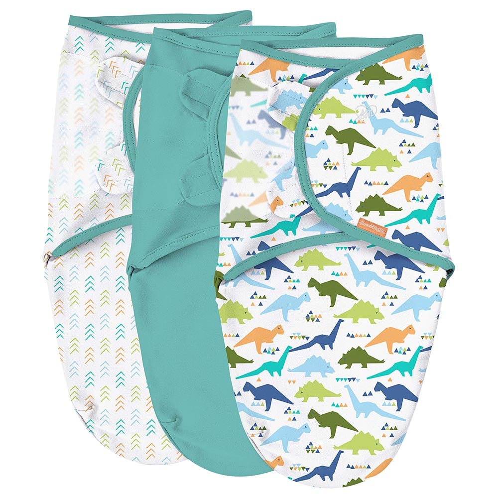 Summer Infant Swaddleme 3 Pack Sm Origami Dino Cotton - Boy 0-3M