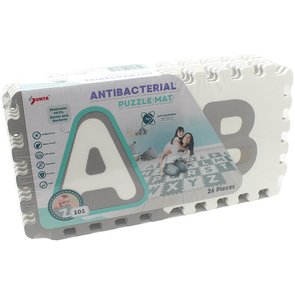 Sunta Antibacterial Alphabet Puzzle Mat 26 Pieces White/Grey Age-10 Months & Above