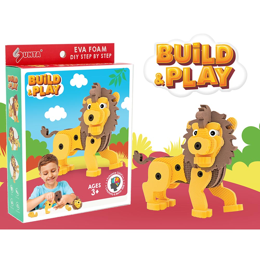Sunta DIY Play Foam Building Toy Lion Age-3 Years & Above