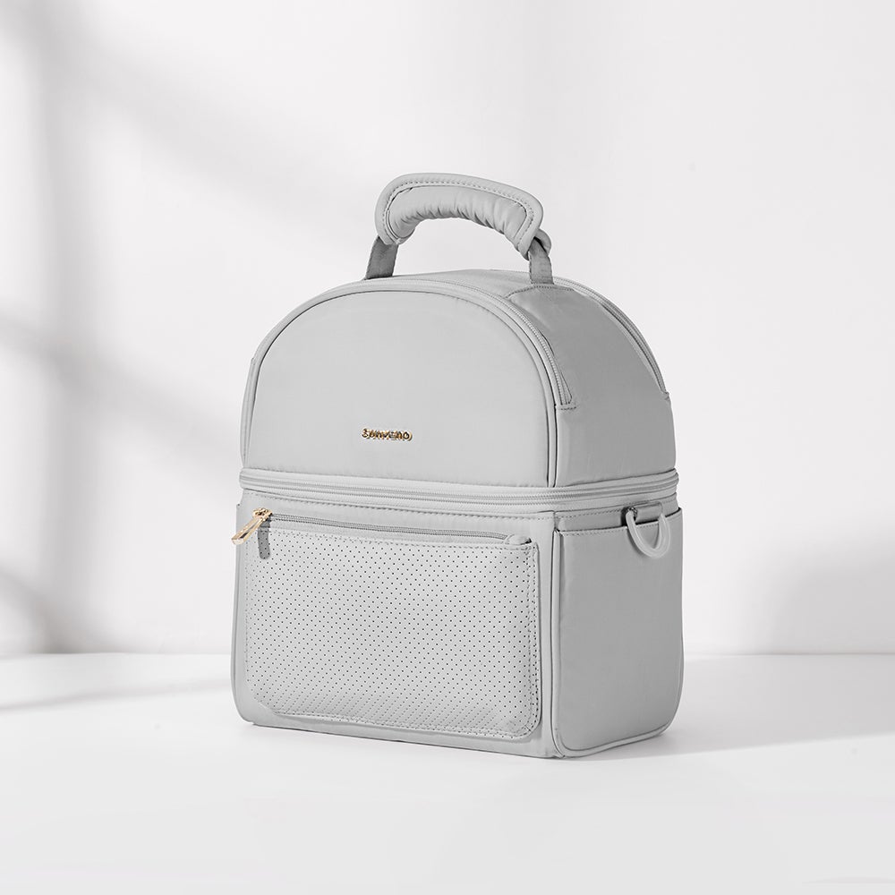 Sunveno Insulated Lunch Bag With Thermos Box - Grey