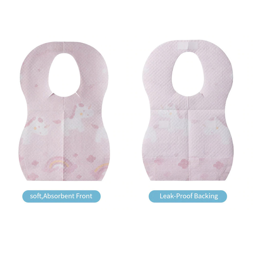 Sunveno Unicorn Themed Disposable Baby Bibs 20 Pieces-Pink Age-Newborn & Above