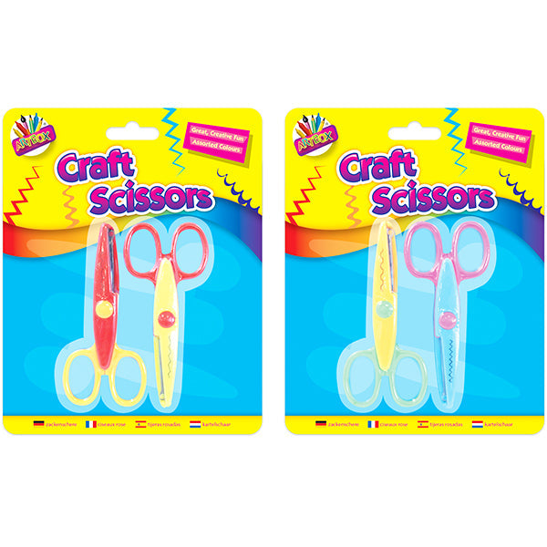 Artbox Wavy Craft Scissors 2 Pack Assorted Age-3 Years & Above