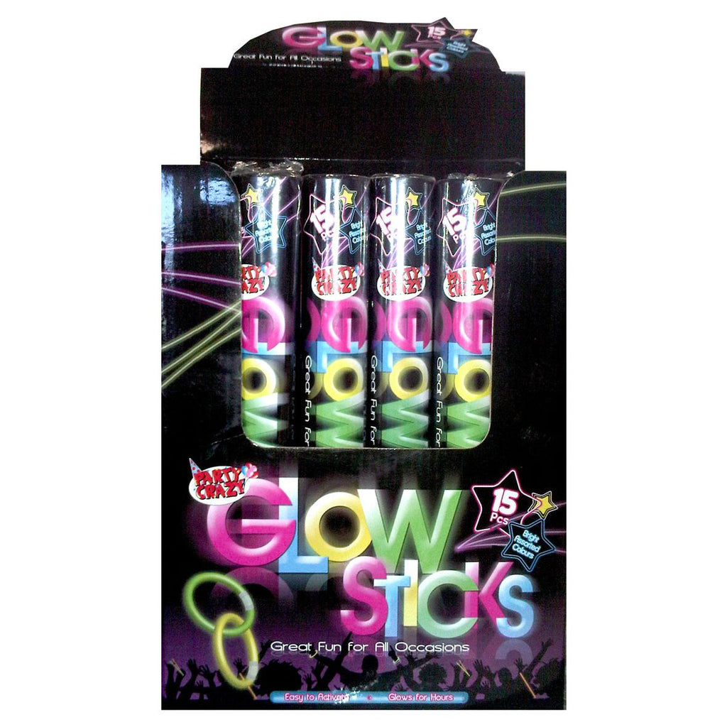 Pibi Party Crazy Glow Sticks 20Cm Assorted Colours 15Pc Cdu Age- 3 Years & Above
