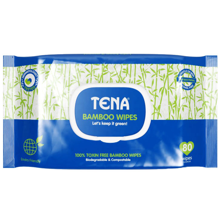 Tena Bamboo Wipes 80 Sheets
