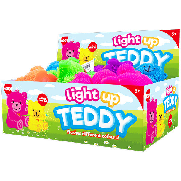 Hoot Light-Up Teddy Bear Assorted Colours Cdu Age-3 Years & Above