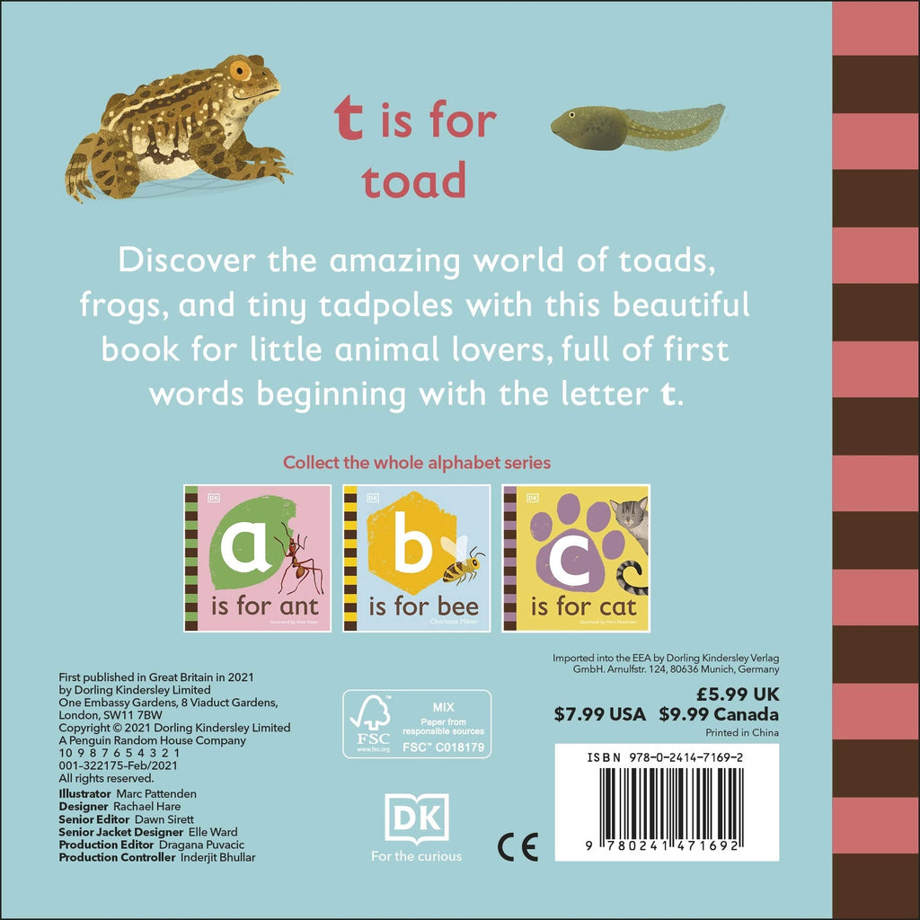 T is for Toad Board book