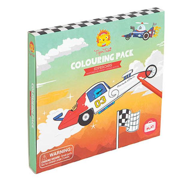 Tiger Tribe Colouring Pack - Supercars Age 3Y+