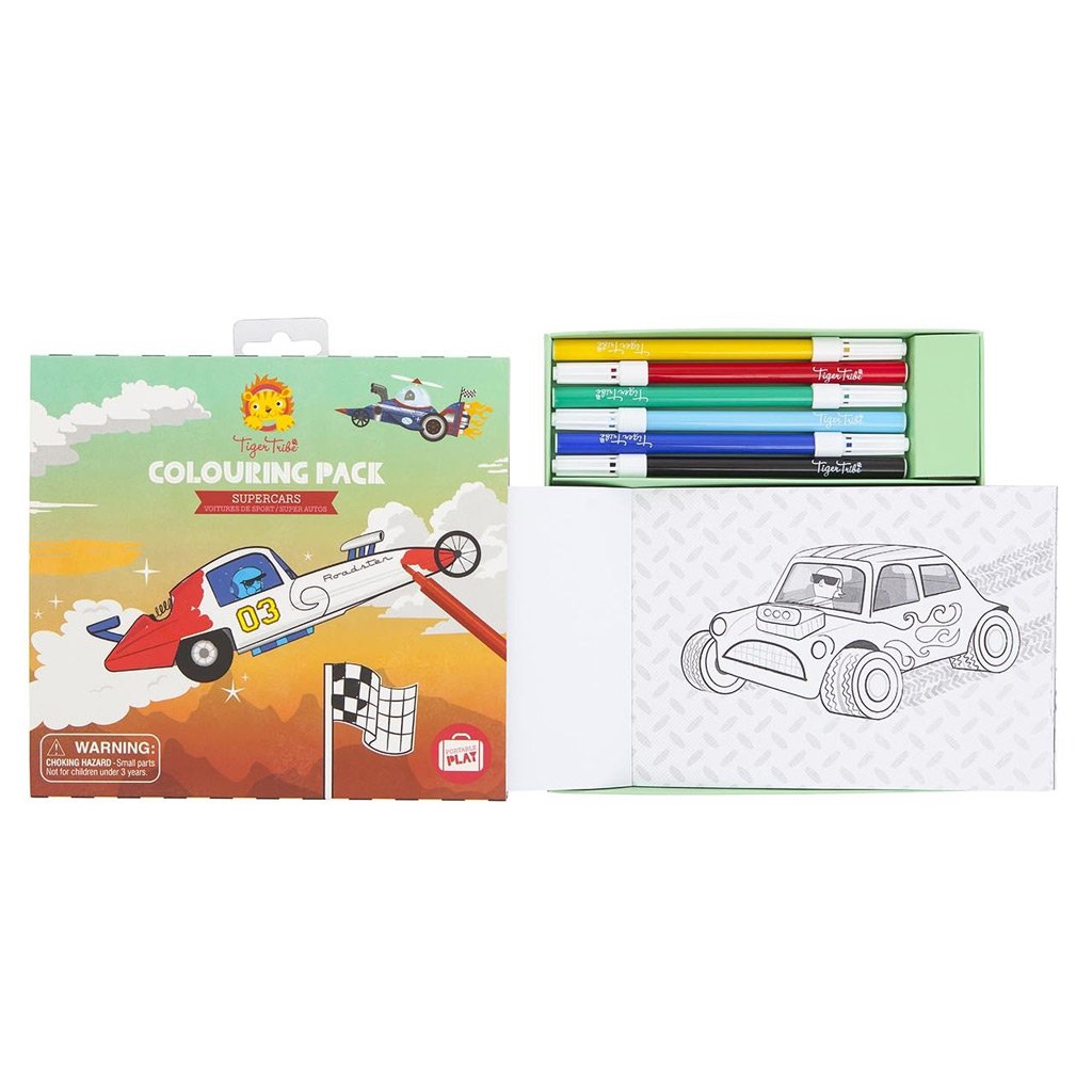 Tiger Tribe Colouring Pack - Supercars Age 3Y+