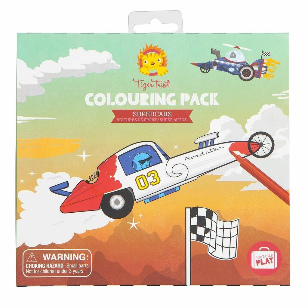 Tiger Tribe Colouring Pack - Supercars Age 3Y+