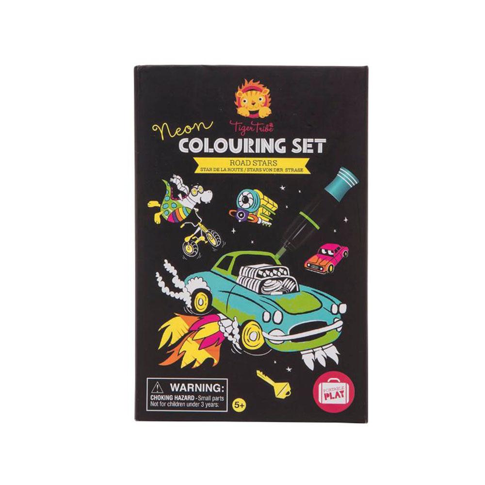 Tiger Tribe Neon Colouring Set - Road Stars Age 3Y+