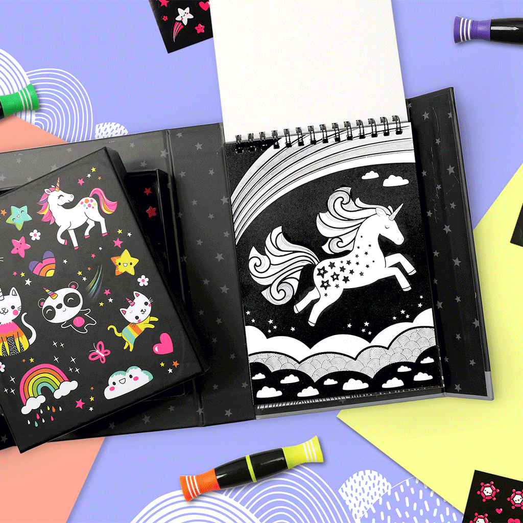 Tiger Tribe Neon Colouring Set - Unicorns & Friends Multicolor Age-3 Years & Above
