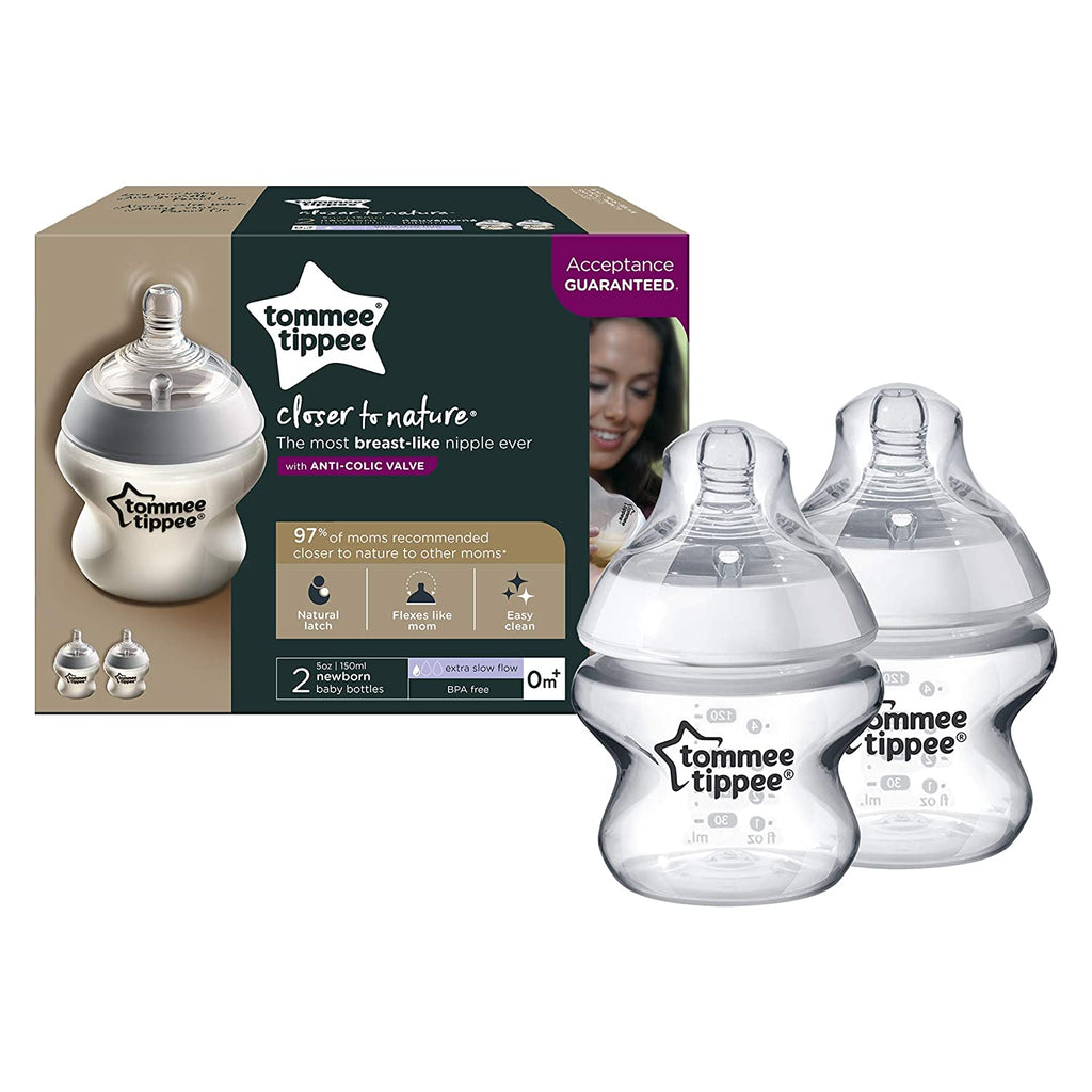 Tommee Tippee Feeding Bottles 2 Pack 150ml 0m+