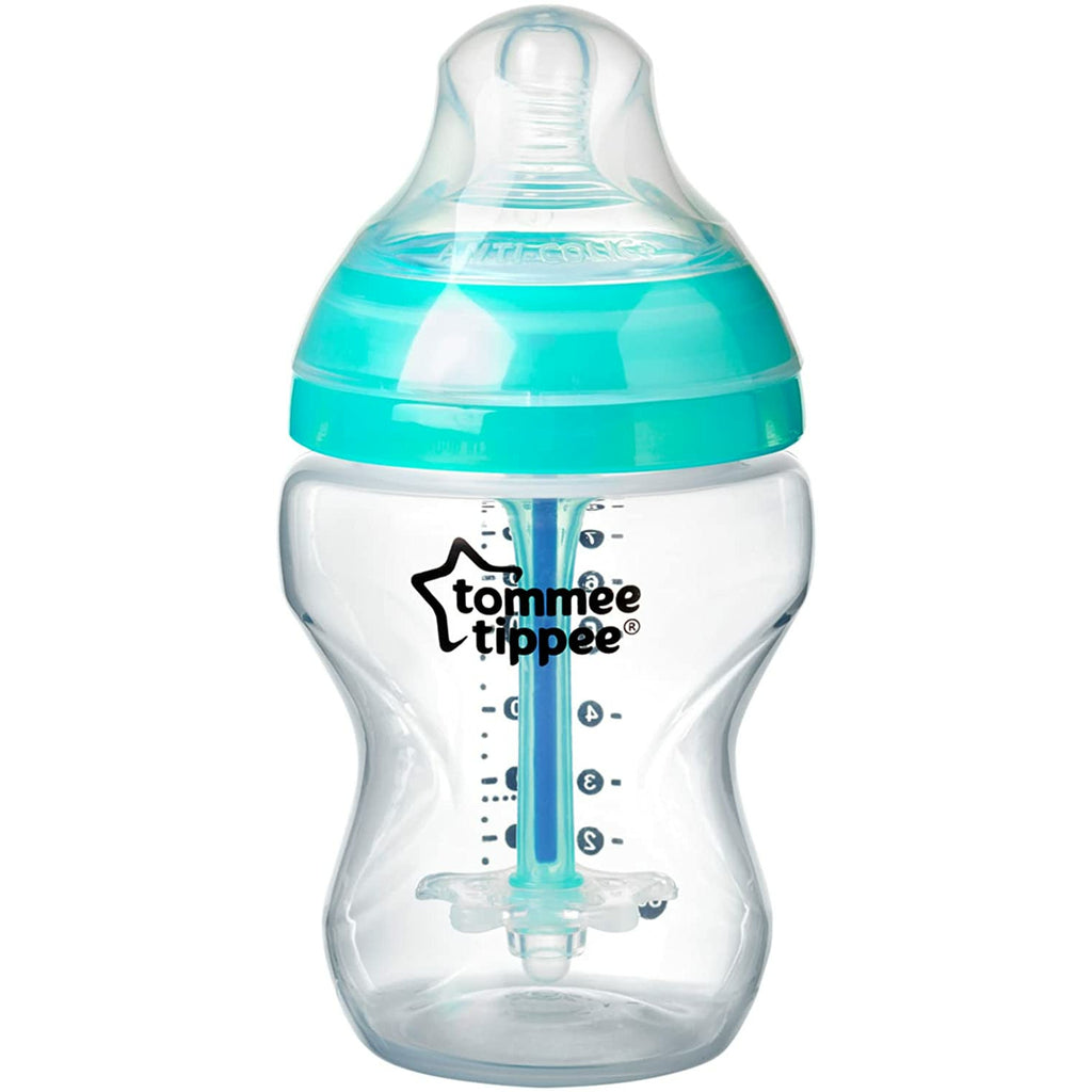 Tommee Tippee 8-Piece Starter Advanced Anti-Colic Feeding Bottle Kit Teal Age-Newborn & Above