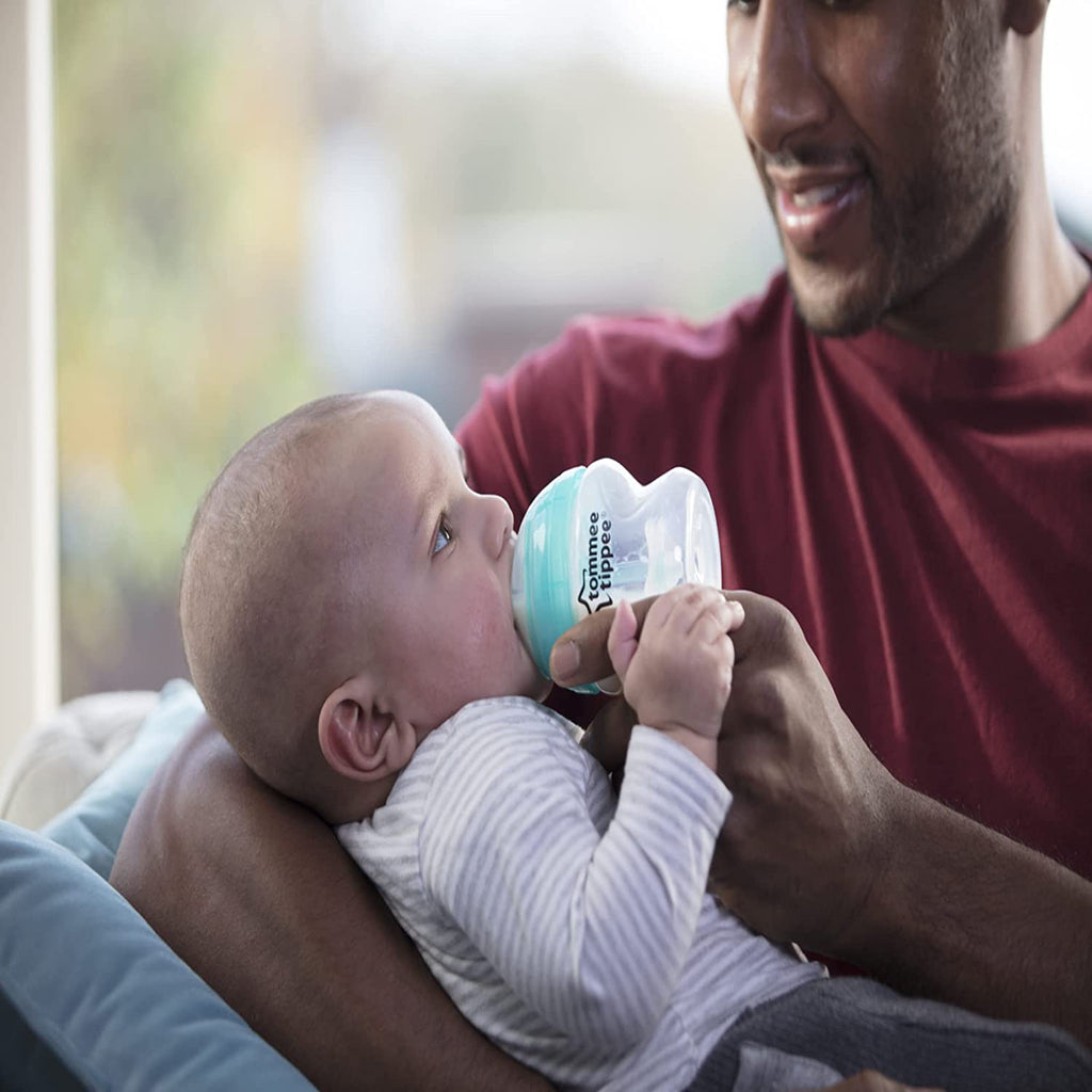 Tommee Tippee 8-Piece Starter Advanced Anti-Colic Feeding Bottle Kit Teal Age-Newborn & Above