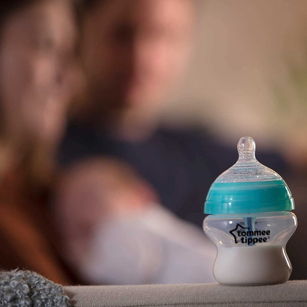 Tommee Tippee 8-Piece Starter Advanced Anti-Colic Feeding Bottle Kit Teal Age-Newborn & Above