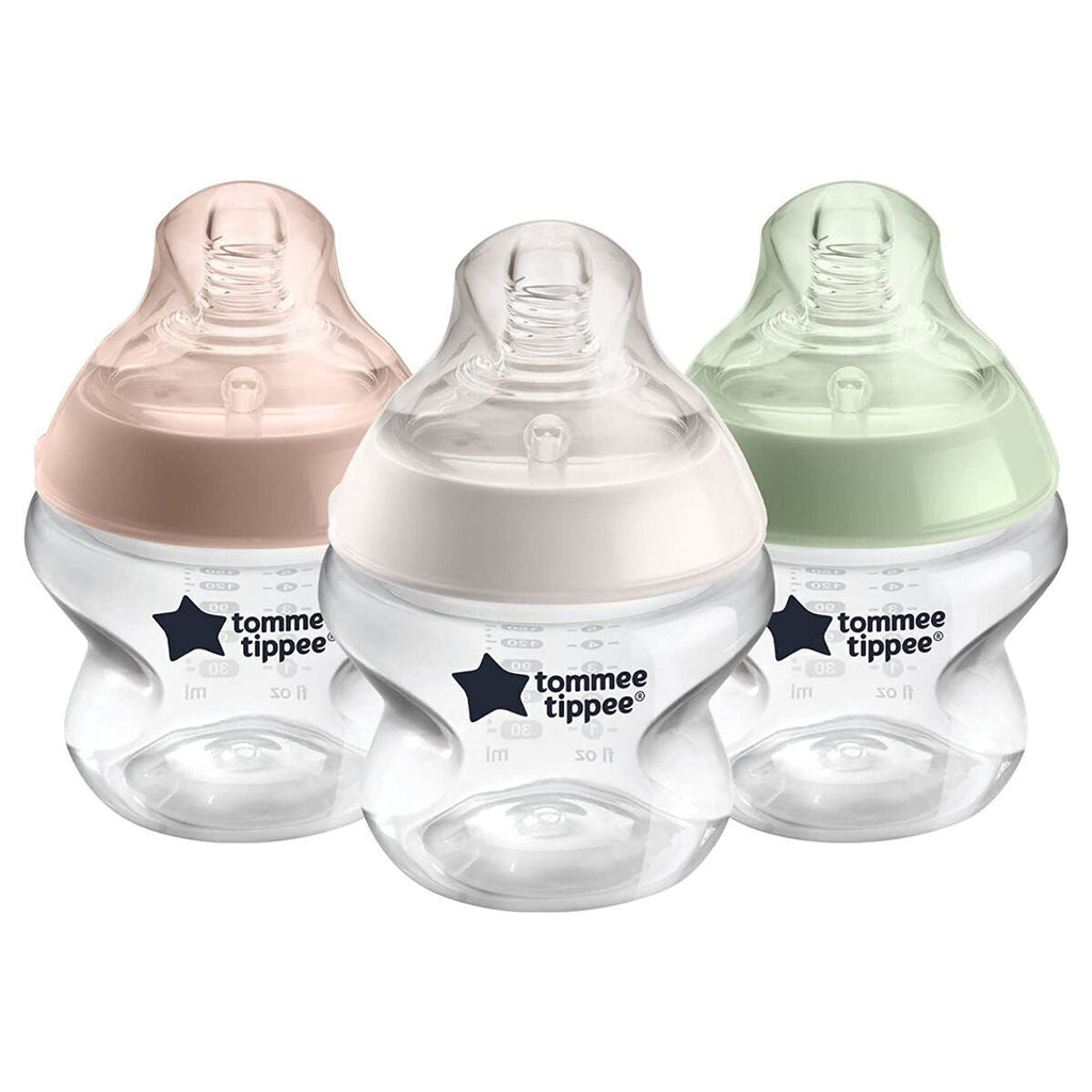 Tommee Tippee Closer to Nature Anti-Colic Feeding Bottles - 150 Ml Set of 3 Multicolor Age- Newborn & Above