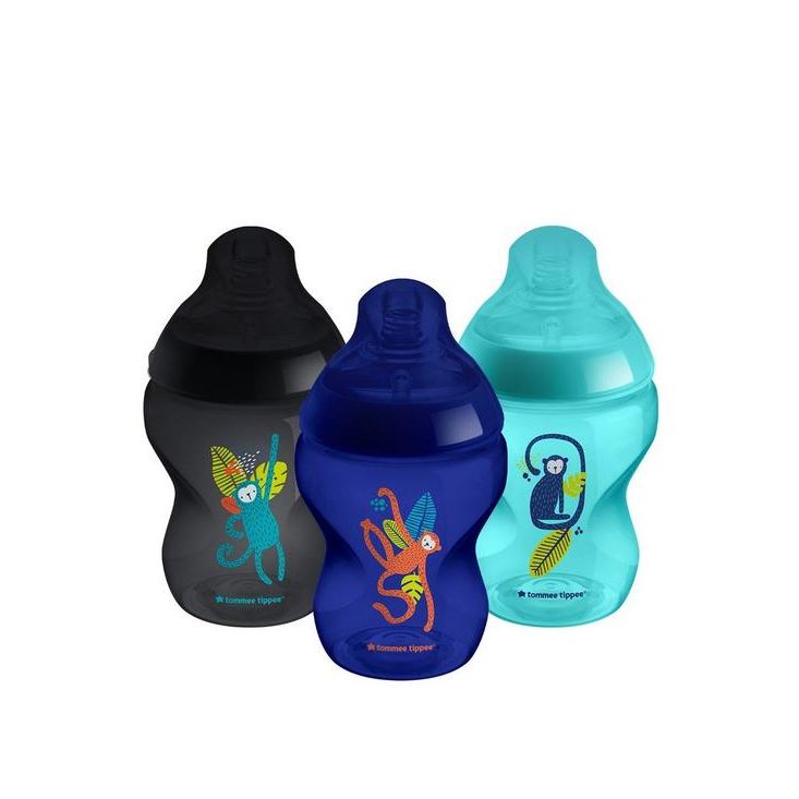 Tommee Tippee Closer to Nature Bottles Pack of 3 260 Ml Midnight Jungle Blue Age- Newborn & Above
