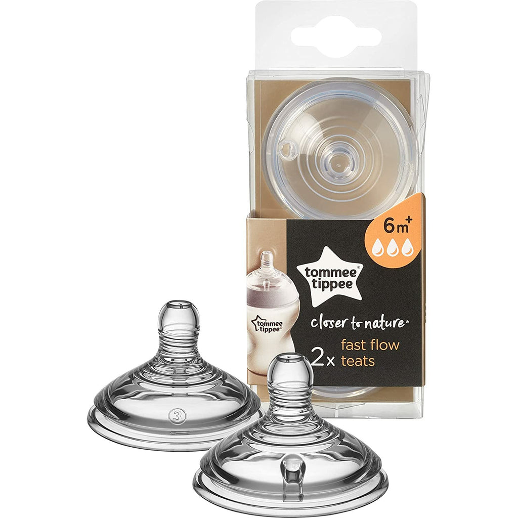 Tommee Tippee Closer to Nature Fast Flow Teats 2 Pack 6m+ Unisex