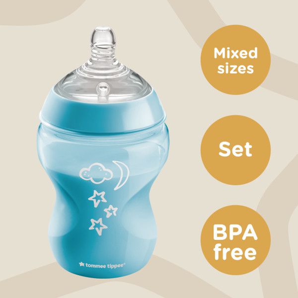 Tommee Tippee Closer to Nature Newborn Anti Colic feeding Bottles Starter Kit for Boys Blue Age- Newborn & Above