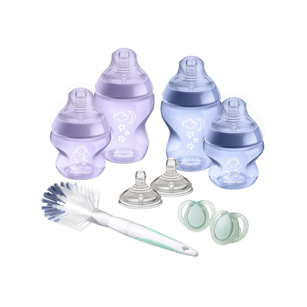 Tommee Tippee Closer to Nature Newborn Anti Colic feeding Bottles Starter Kit for Girls Pink Age- Newborn & Above