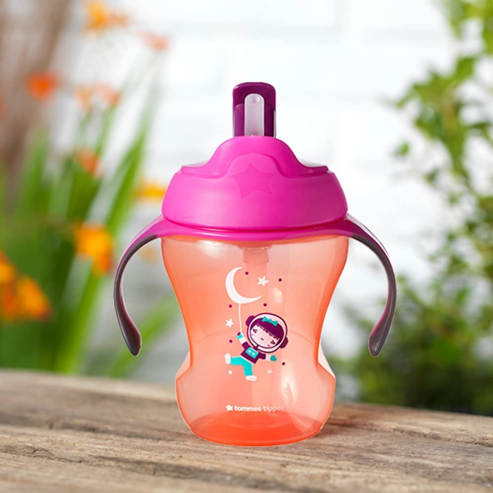 Tommee Tippee Easy Drink Straw Cup, 230 Ml Blue/Pink Age-6 Months & Above