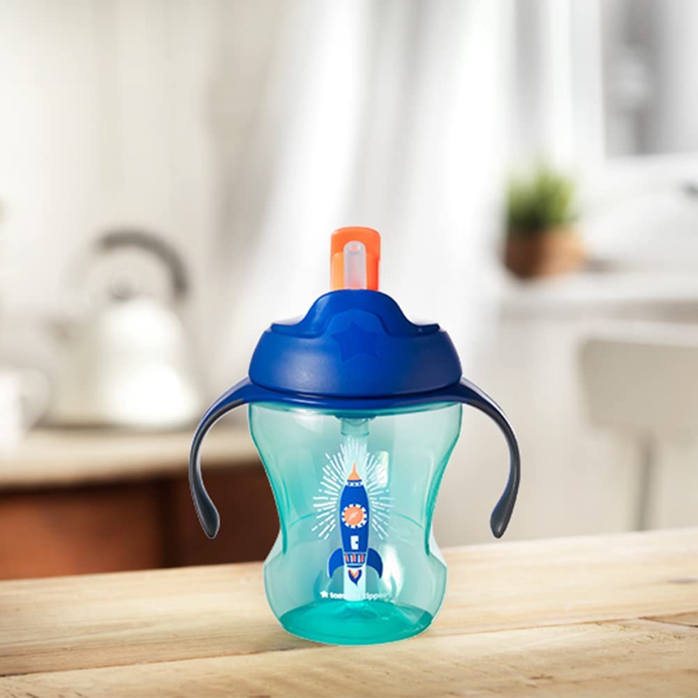 Tommee Tippee Easy Drink Straw Cup, 230 Ml Blue/Pink Age-6 Months & Above