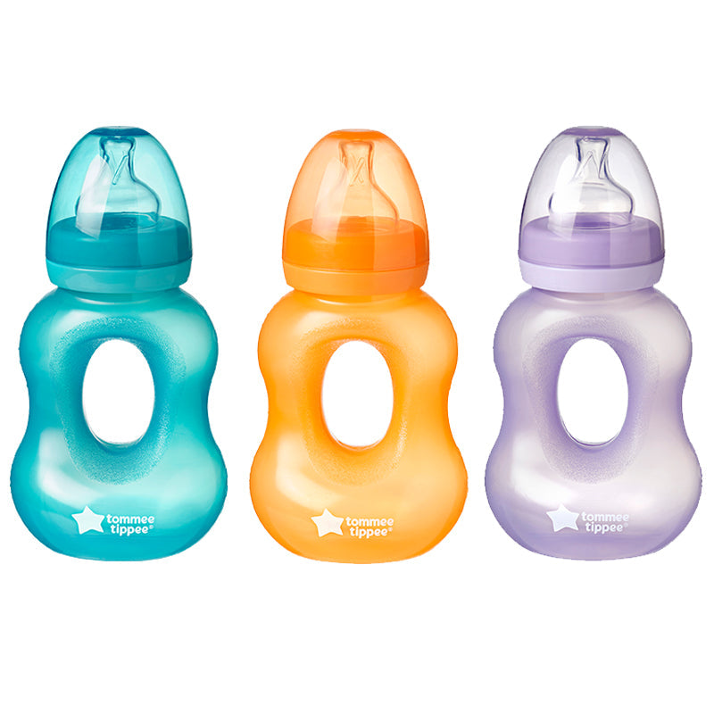Tommee Tippee Essentials 240 Ml Nipper Gripper Feeding Bottle Assorted Age- 3 Months & Above