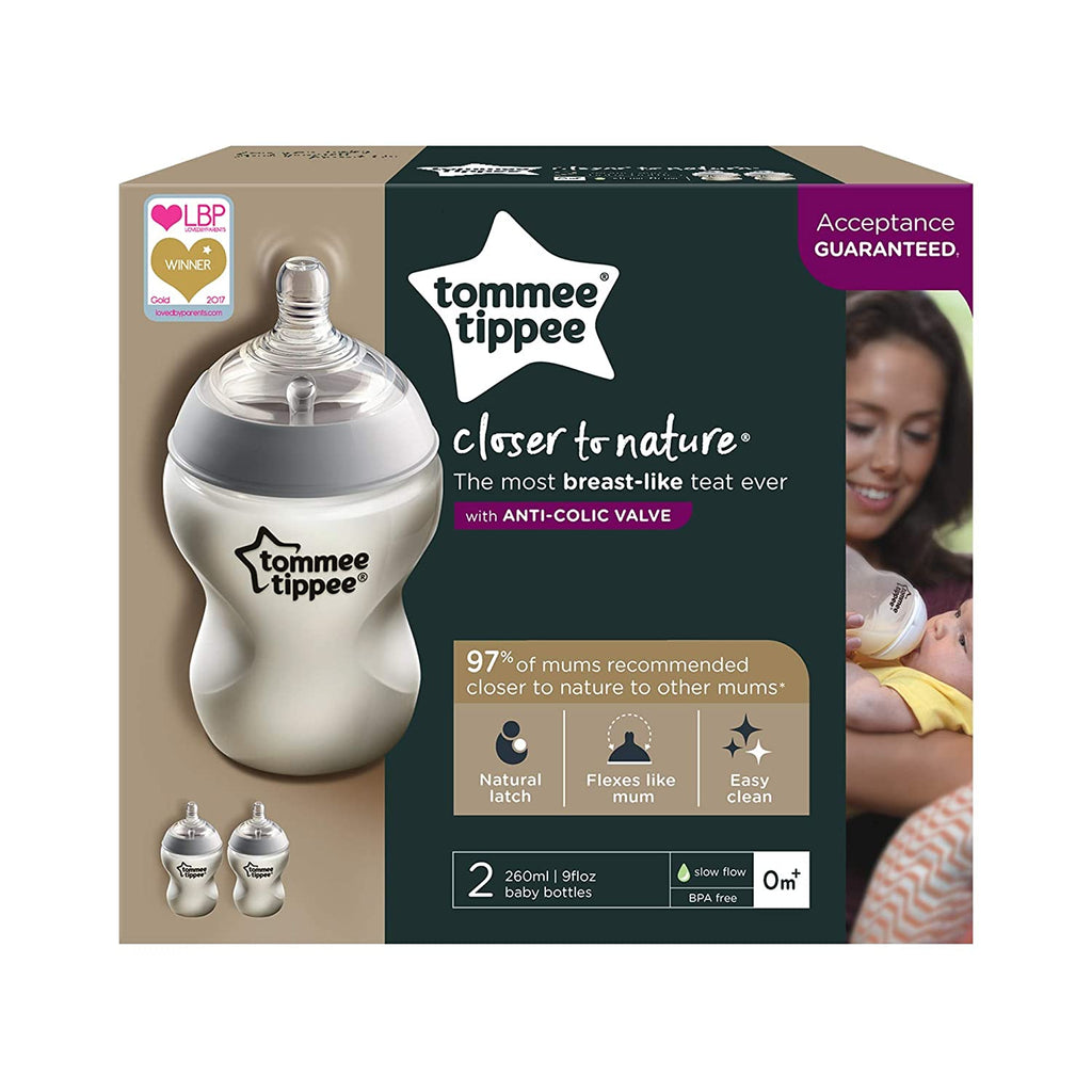 Tommee-Feeding-Closer-to-Nature-Bottles-2-x-260-ml-Unisex