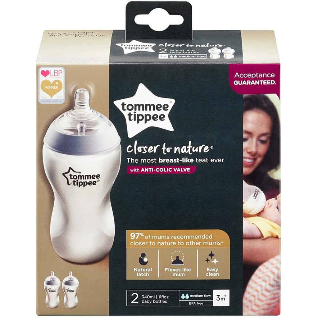 Tommee Tippee Feeding Closer to Nature Bottles 2 Pack 340ml