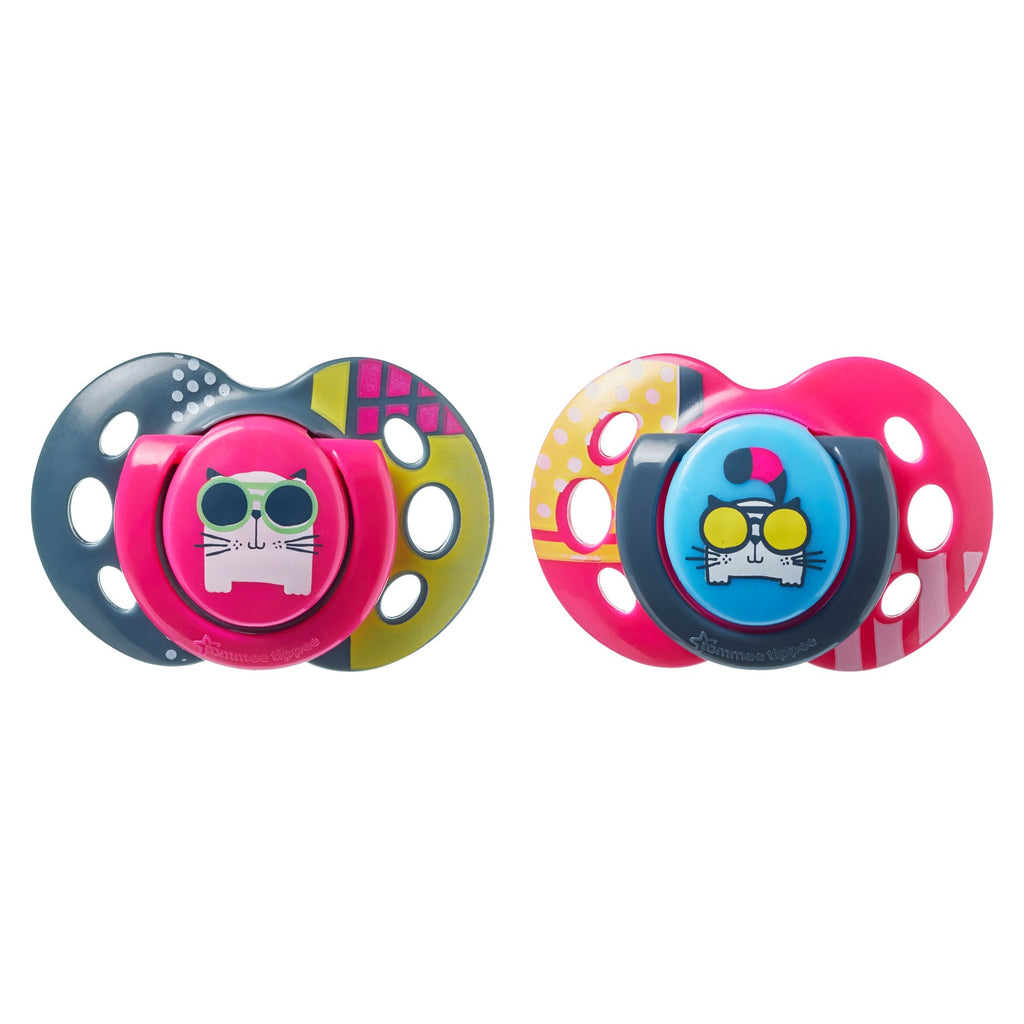 Tommee Tippee Fun Style Soother, Pack Of 2 Girls Multicolour Age 18 Months to 36 Months