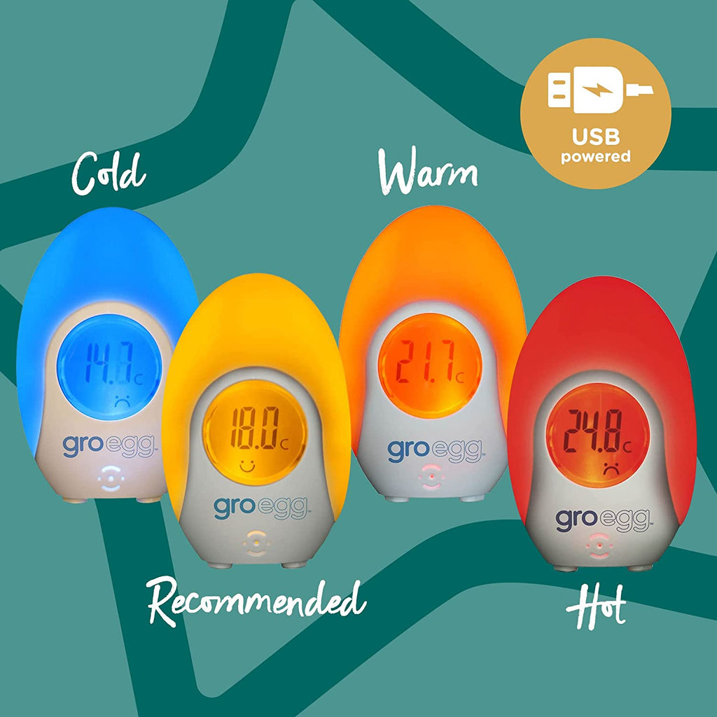 Tommee Tippee 2-in-1 Groegg Digital Colour Changing Room Thermometer and Night Light  Age- Newborn & Above