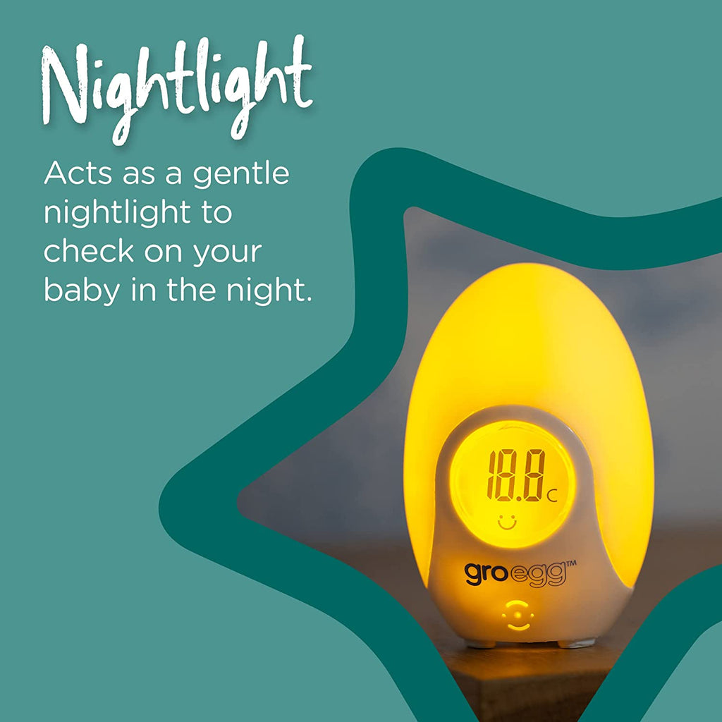 Tommee Tippee 2-in-1 Groegg Digital Colour Changing Room Thermometer and Night Light  Age- Newborn & Above
