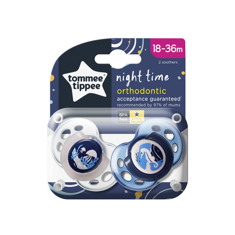 Tommee Tippee Night Time Soother Pack of 2 Multicolour Age-18 Months to 36 Months