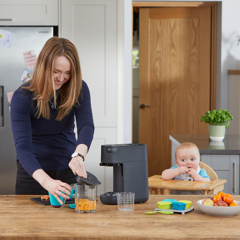 Tommee Tippee Quick Cook Baby Food Steamer Blender Black Age 6 Months Above Peekaboo